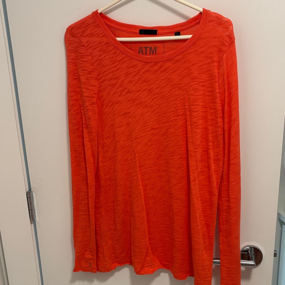 ATM Long Sleeve Crewneck Cotton Top / Orange / Perfect Condition/ Size S